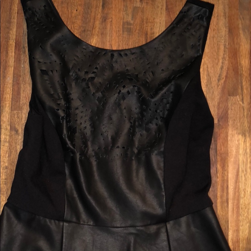 FOREVER 21 black laser cut out empire waist dress